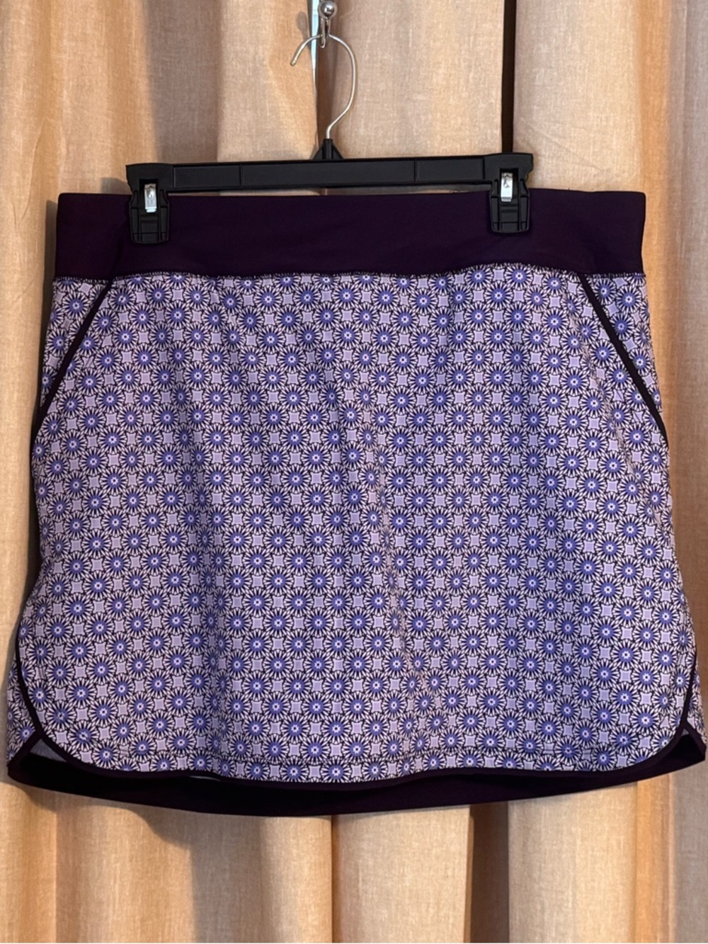 Lands' End Women's Quick Dry Swim Skort- Size 12 - BlackBerry Medallion - Picture 4 of 9